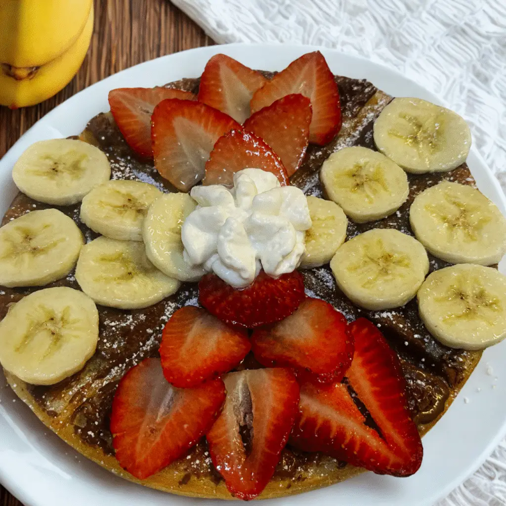 Waffle fresa plátano y Nutella Takechi