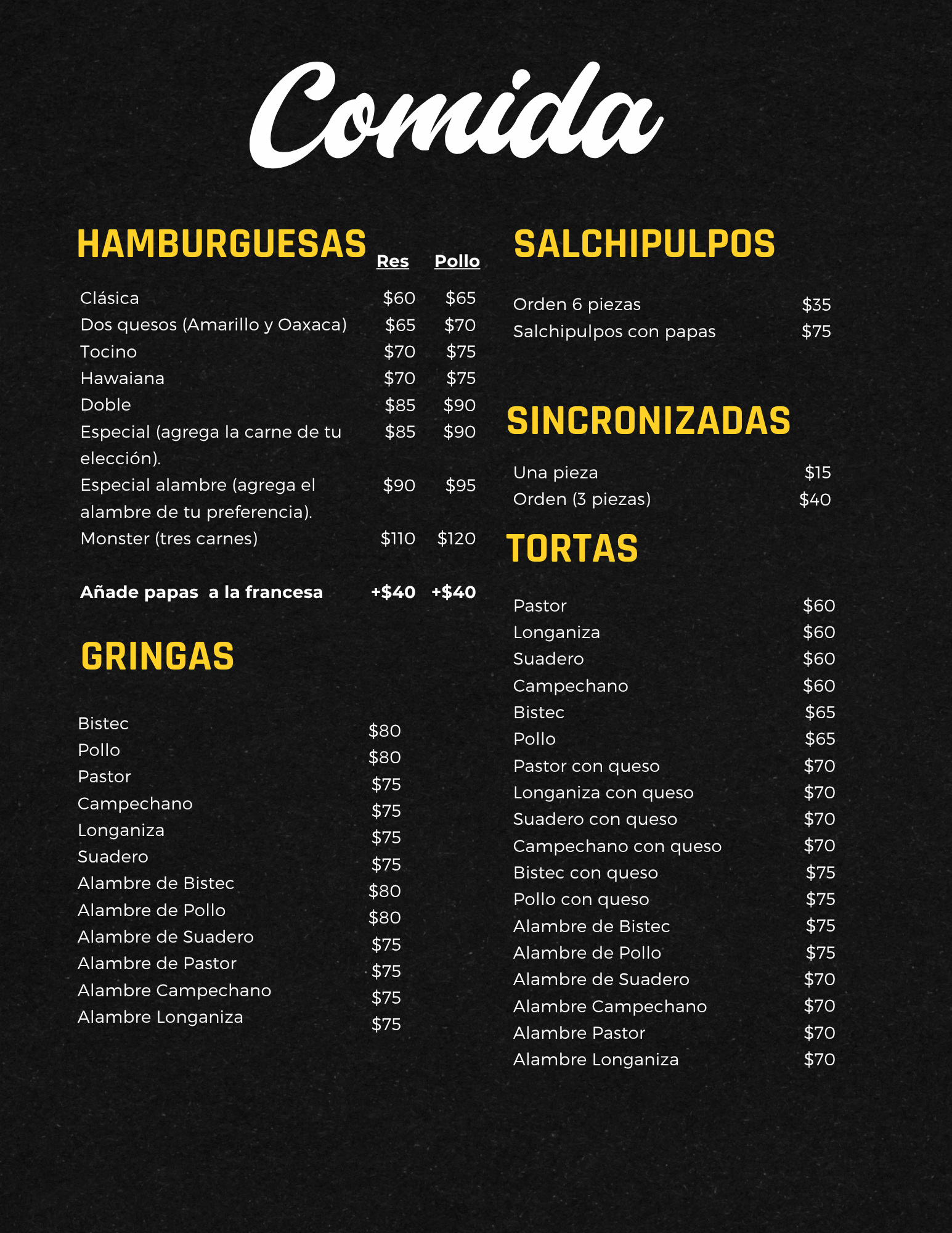 Menu Takechi