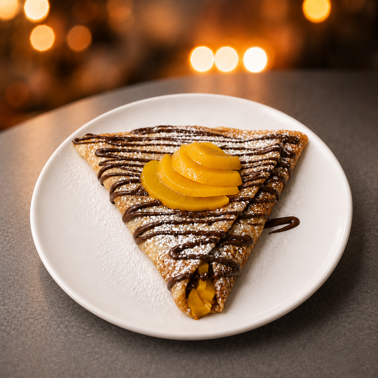 Crepa de durazno y Nutella